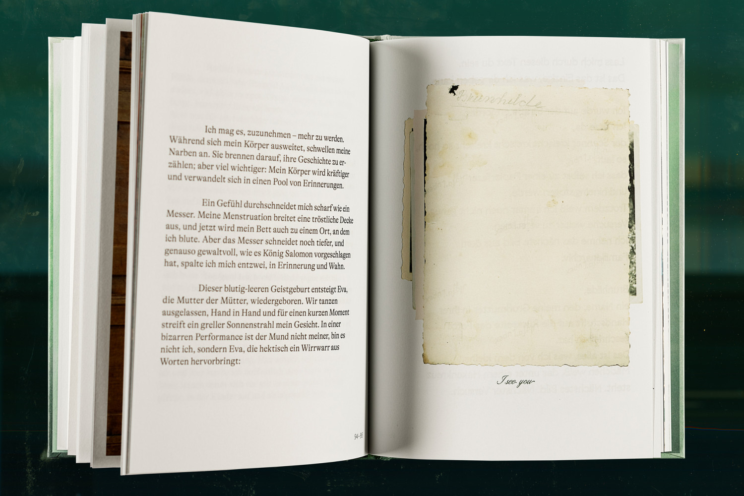Ein aufgeschlagenes Buch mit Text und Bildern